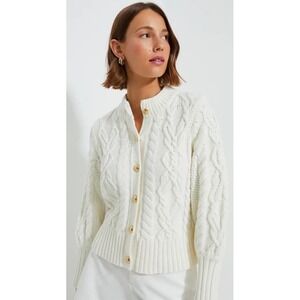 TUCKERNUCK Ivory Cotton Colette Cardigan Size L